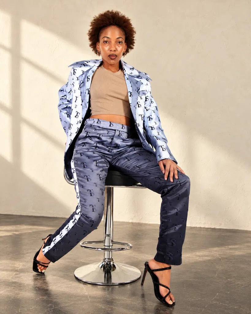 Monogram Suit Set — Navy