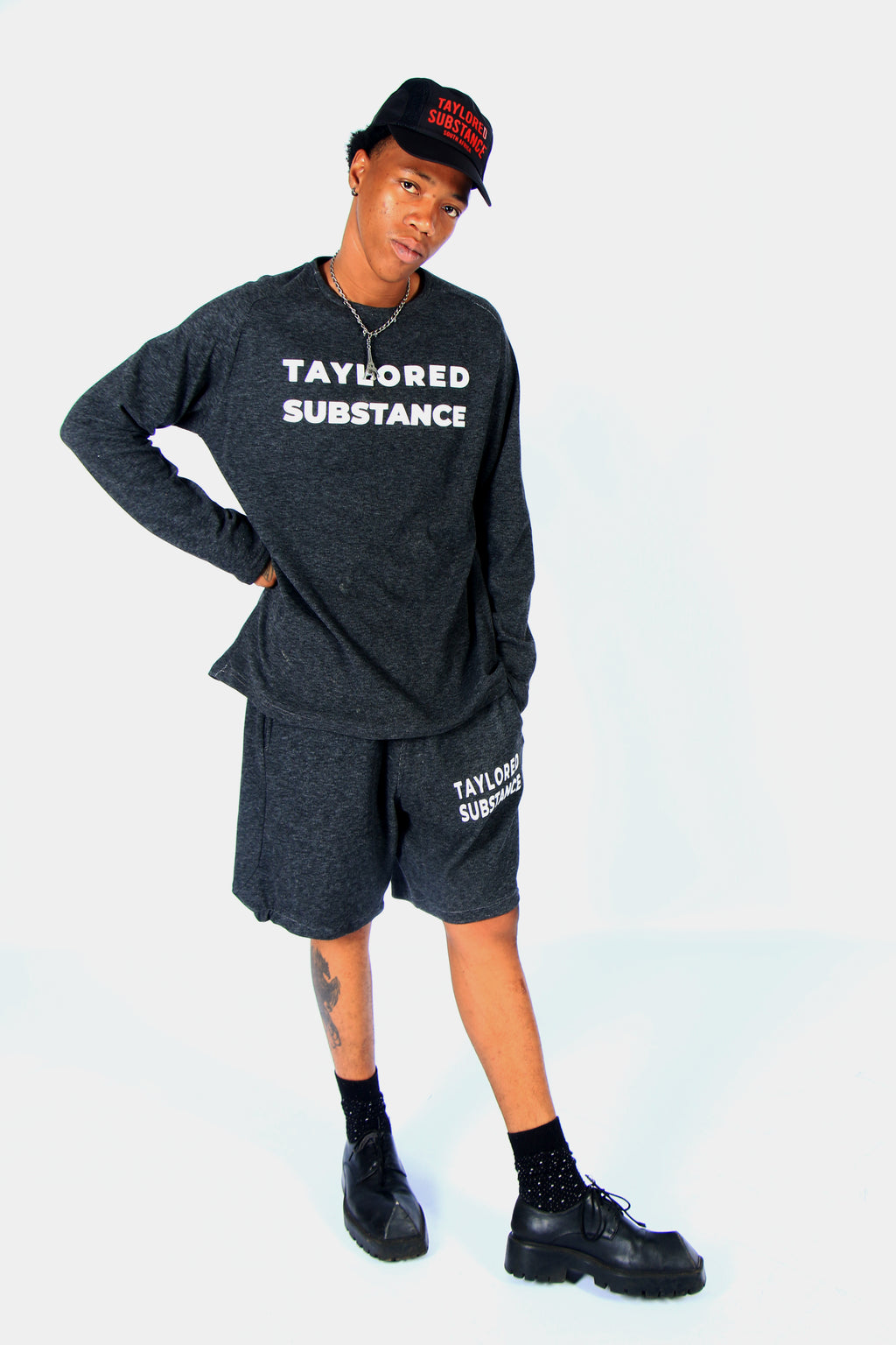 TS Charcoal Set — Sweater & Shorts
