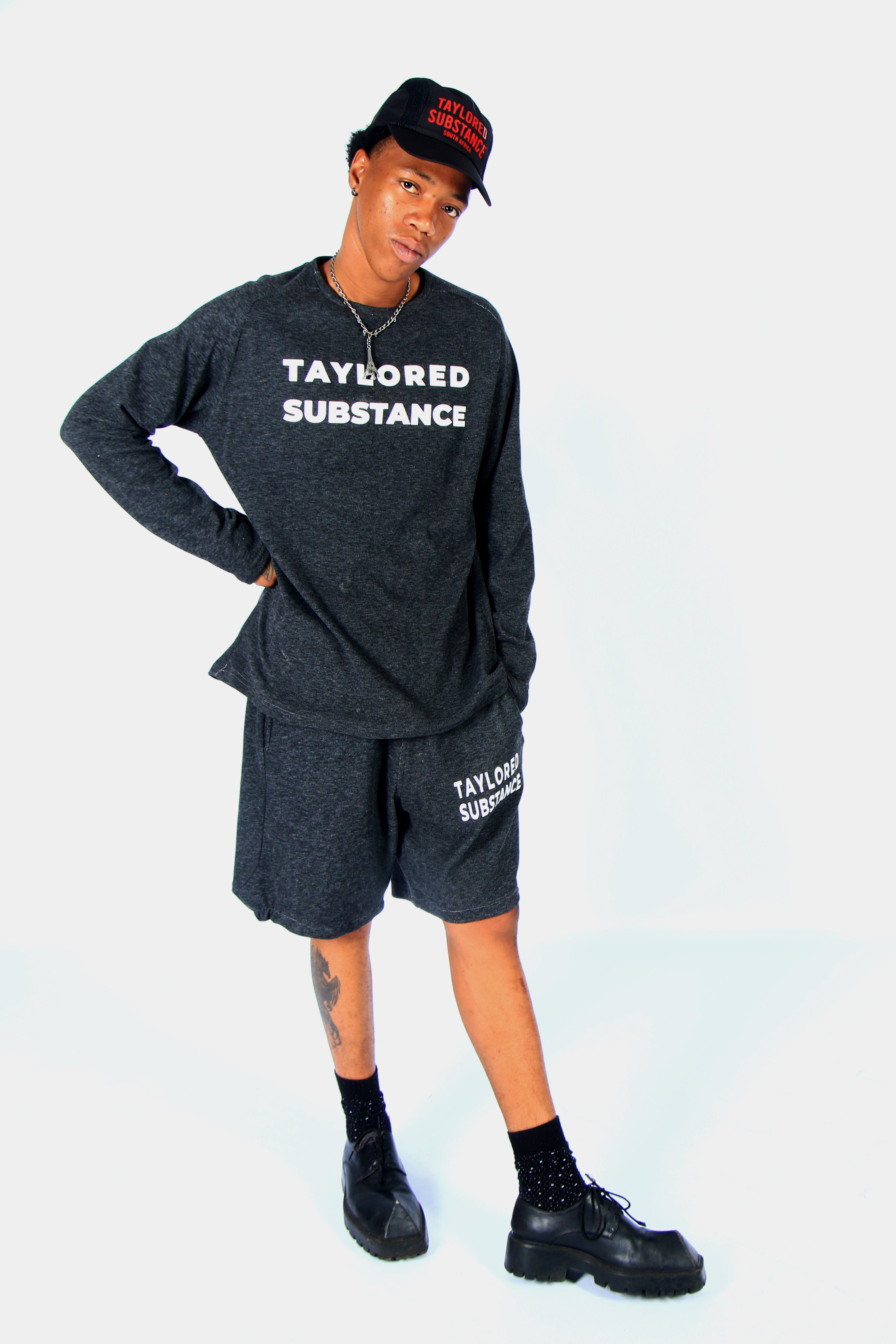 TS Charcoal Set — Sweater & Shorts