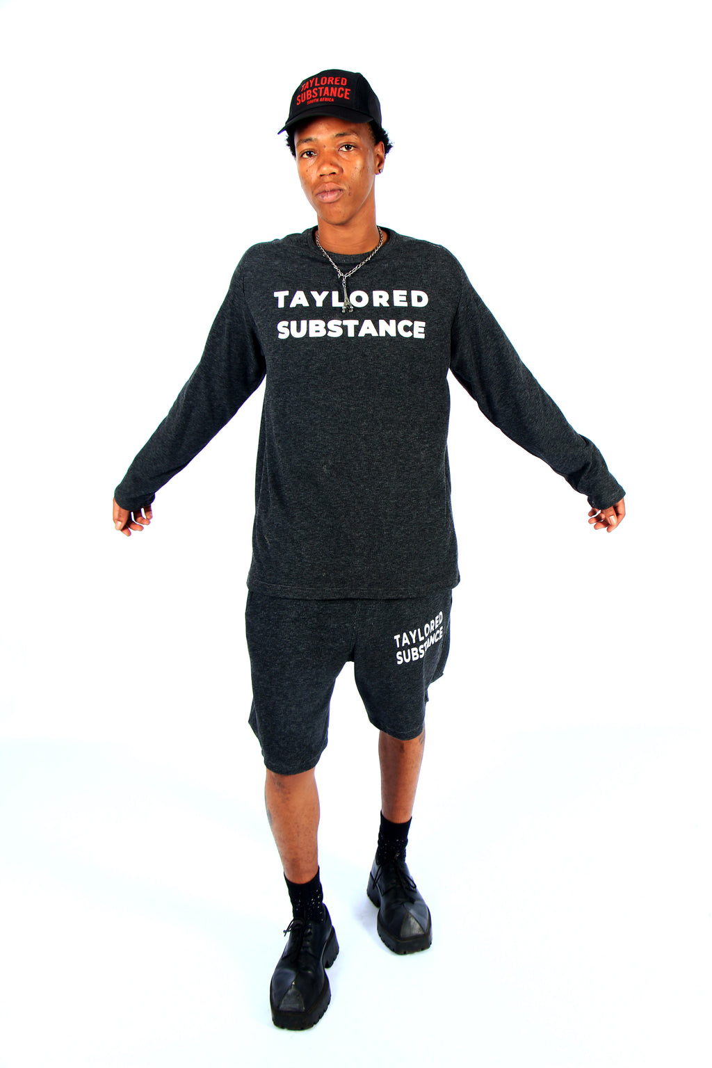 TS Charcoal Set — Sweater & Shorts
