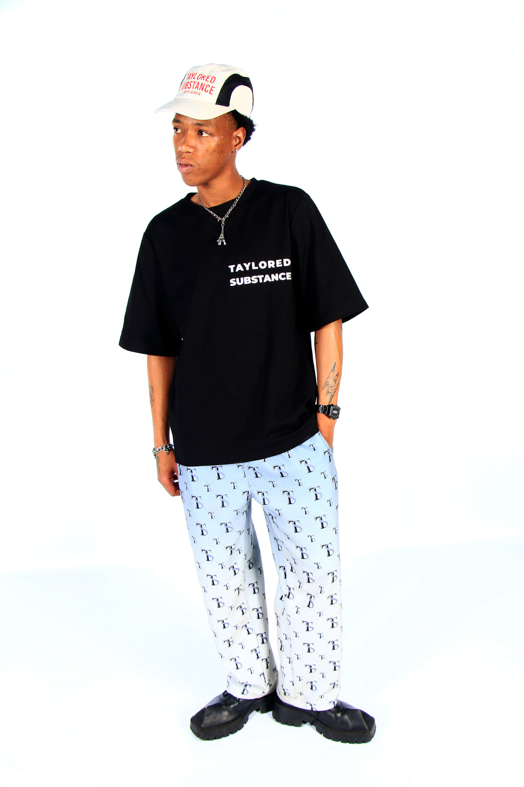 TS Monogram Pants — Light Blue