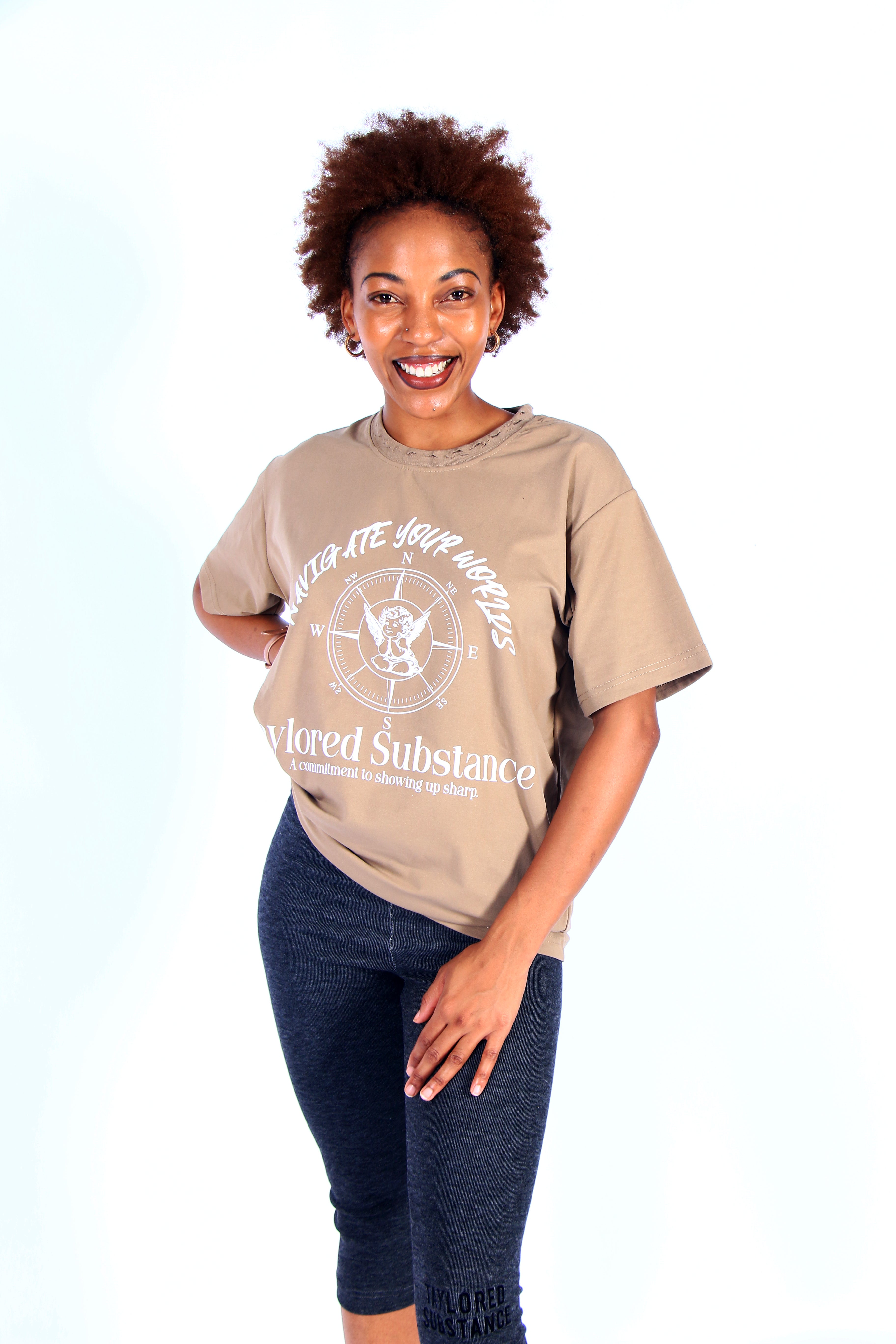 Navigate Your Worlds Tee — Sand