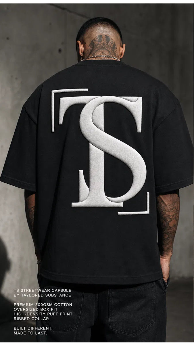 TS Monogram Tee — Black