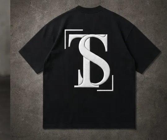 TS Monogram Tee — Black