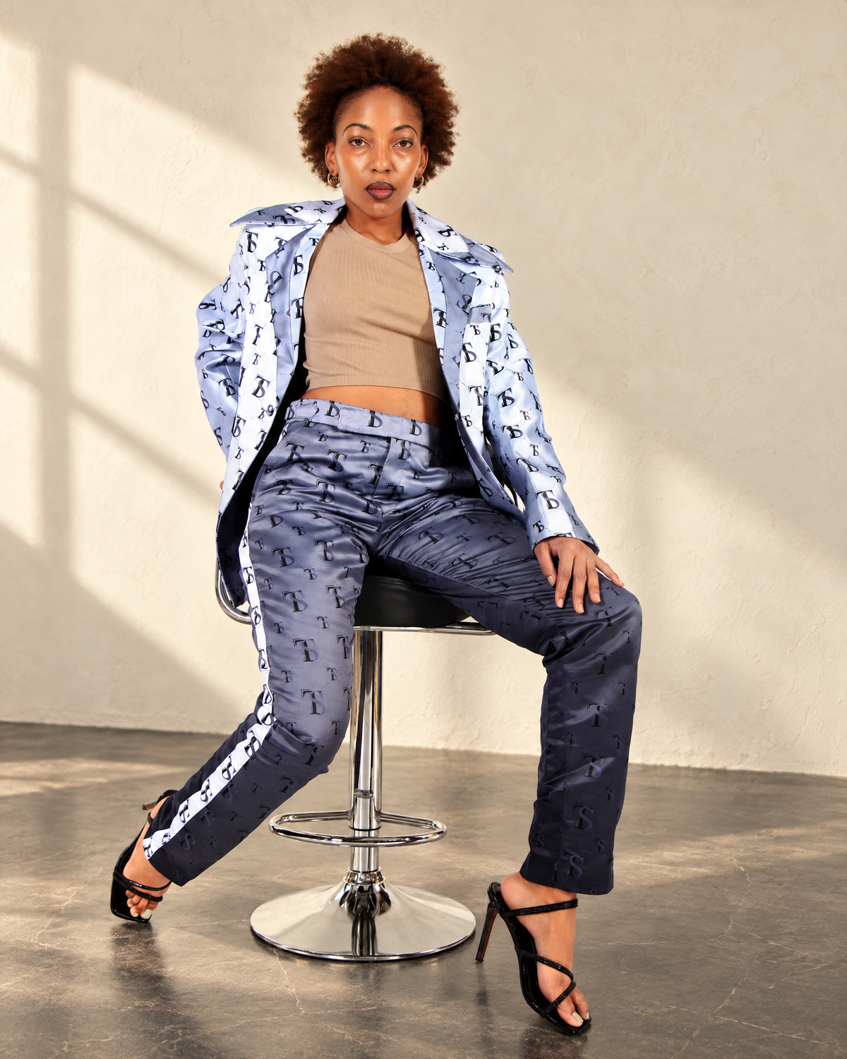 Monogram Suit Set — Navy