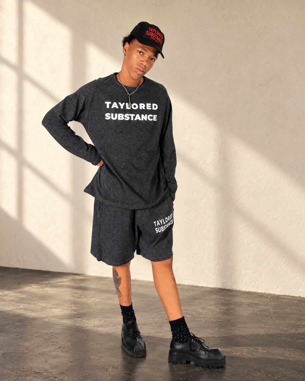 Charcoal Set — Sweater & Shorts