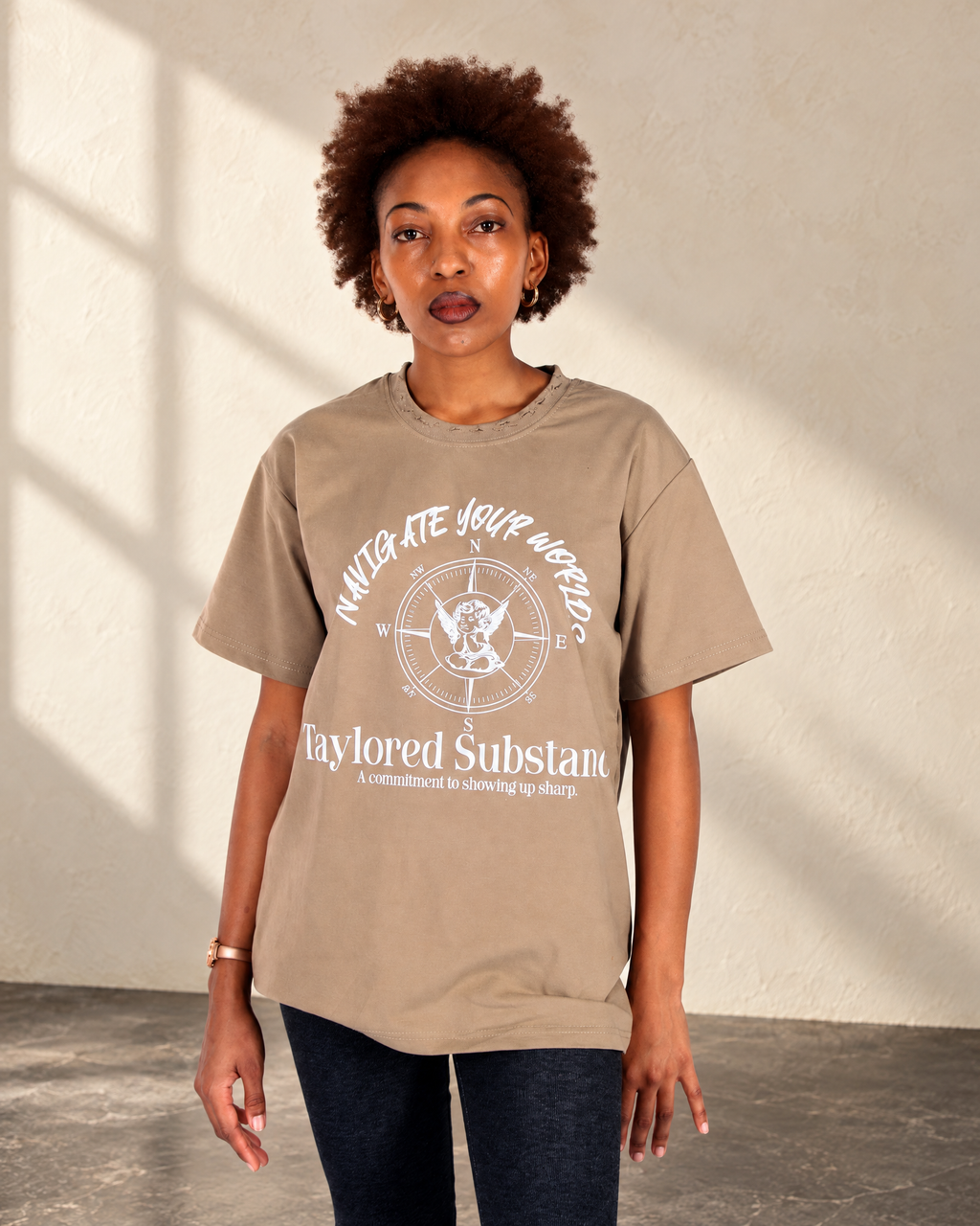 Navigate Your Worlds Tee — Sand