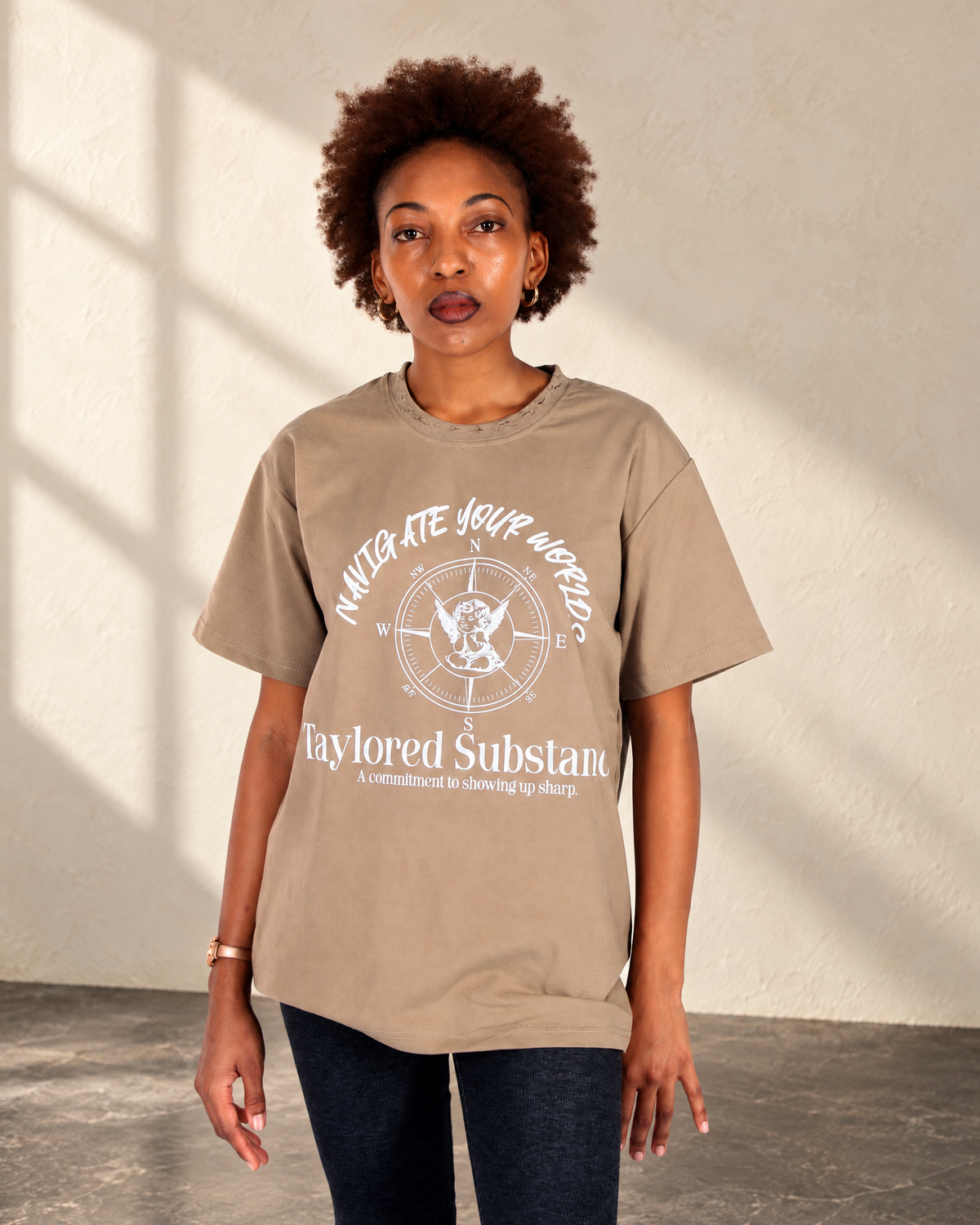 Navigate Your Worlds Tee — Sand